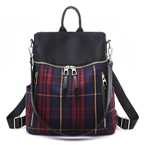 Preisvergleich Produktbild Rucksäcke Lattice Backpack Large-Kapazität beiläufige Handtasche Dual Travel Backpack (Größe: 27 * 15 * 34cm) (Farbe : Red)