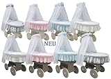 Babymajawelt® Stubenwagen Komplett Set „STARS“ Sterne – 10 Teile, inkl. Matratze, Bollerwagen mit großen Räder (gummiert) - 4
