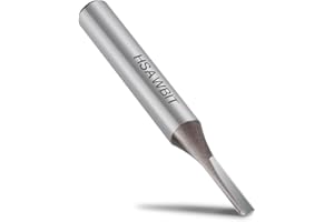hsawbit Straight Single Flute Router Cutter - 1/4 Inch Shank, 4mm Cut Diameter & 20mm Cut Length, Flush Trim Router Bit for Woodworking