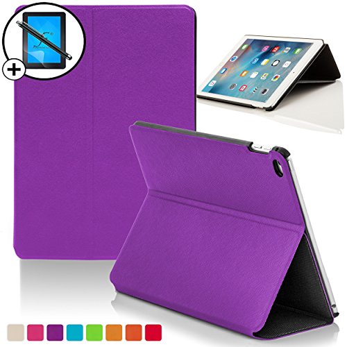 Forefront Cases Leder-Schutzhülle (mit Ständer, mit magnetischer automatischer Sleep-/Wake-Funktion für black_p 4 iPad 3 Violett violett iPad Mini 4