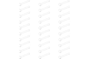 Crdifu 30 piezas de retenedores de nariz de plástico transparente invisible de 22 g, para nariz, piercing de hueso transparente con parte superior plana, Plástico