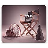 Films Tapis de Souris, Chaise de réalisateur Seat Movie Lover Film Set Studios Strip Ribbon Storyboard, Mousepad, Umber Black and Brown