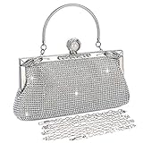 【Gran Capacidad】: Este clutch para mujer tiene suficiente espacio para guardar tu teléfono celular (5,5/5,7 Pulgadas), lápiz labial, polvo, llaves, pañuelos u otras cosas pequeñas para maquillaje.23*3*10CM(L*W*H)