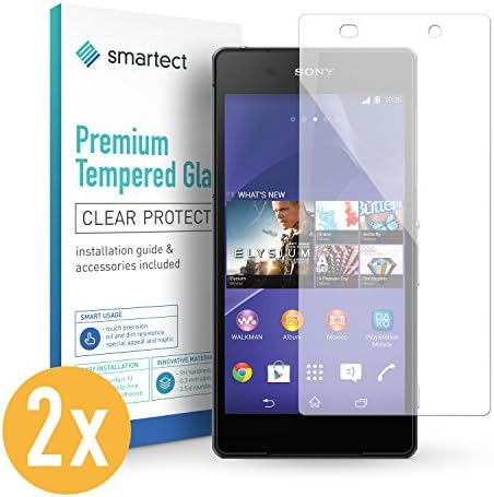 smartect Glass Screen Protector [3 PIECES - CLEAR] for Sony Xperia Z2 (NOT XZ2) - Tempered Glass 9H - Protective Film bubble-free - Screen Cover Anti-Fingerprint