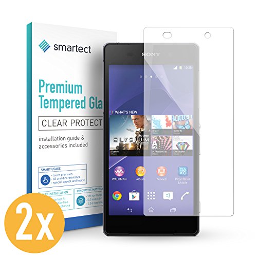 smartect Glass Screen Protector [3 PIECES - CLEAR] for Sony Xperia Z2 (NOT XZ2) - Tempered Glass 9H - Protective Film bubble-free - Screen Cover Anti-Fingerprint