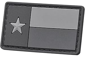 2AFTER1 Blackout Mini Small 1x1.75 Texas TX Lone Star PVC State Flag Subdued Morale Tactical Rubber Fastener