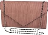 clutch para vestido rosa palo Elegante bolso de mano de fiesta convertible en un clásico diseño de sobre con superficie en óptica de pana