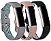 Produktbild Greatfine Armband Smart Watch Fitness Armbands Ersatzarmband für Fitbit Alta / Fitbit Alta HR Classic Herzfrequenz Smart Watch Fitness Tracker Zubehör (Free Size, PinkBlack/BlackGreen/GreyGreen 3)