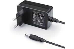 CABLEPELADO Chargeur 12 V 2 A, adaptateur de courant, source d'alimentation, chargeur, connecteur DC 5,5 x 2,5 mm, noir