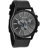 Nixon Herren-Armbanduhr XL Sentry Chrono Chronograph Quarz Leder A4051886-00