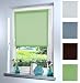 Produktbild Rollo Klemmrollo Seitenzugrollo Tageslichtrollo von Mass-Gardinen-Shop, blickdicht sichtschutz Klemmfix ohne Bohren mit Klemmträger 90cm x 130cm (Light Green)