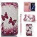 Produktbild Handytasche für Samsung Galaxy S7 Hülle, ZCRO PU Leder Schutzhülle Brieftasche Magnet Etui Flip Case 3D Bunt Muster Wallet Handyhülle mit Kartenfach Trageschlaufe und Stift für Samsung Galaxy S7 (Schmetterling Blume)