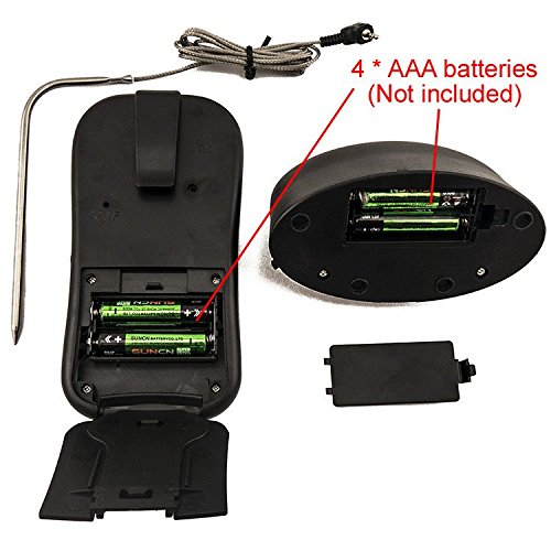 Peralng® Grillthermometer BBQ Thermometer Neue Drahtlose Fernbedienung Elektronische Grill Pizza Pfannenpizza Kuchen Gugelhupf Törtchen Wärmemesser Fleisch Küche Lebensmittel Thermometer (Black) - 4