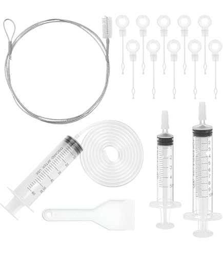 Ytesky 6 Pezzi Set Pulizia Frigorifero Draga di Scarico Frigorifero Sonda per Pulire Frigorifero Spazzola di Scolo Siringa per Frigorifero Sbrinatore Freezer Spazzola Pulizia Kit per Cucina