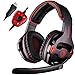 Produktbild SADES SA903 7.1 Virtual Surround Sound USB Kopfhörer Gaming Headset mit Mikrofon Intelligent Noise Cancelling Gaming Kopfhörer LED-Licht für Laptop PC Mac (Schwarz & Rot)