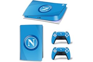 MaD Vision® Set de Skin Extra-Durables en Vinyle pour PS5 Digital + 5 Paires de Aiming Rings | Kit Autocollant et Résistant aux Rayures pour PlayStation 5 + 2 Controllers – pour Napoli Design