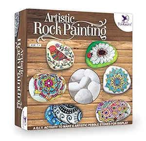 Toykraft Rock Painting kit, Rock Art and Craft Kit, Kids Toy, Rock Painting Set for Kids, Stones Painting Materials, Pebbles for Painting, Gifts for Kids 7 Year Old & Above Artistic Rock Painting