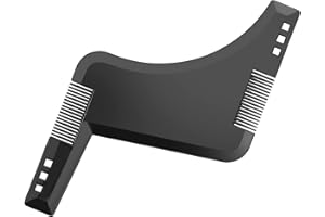 CXtech Plantilla para moldear barba, cabello facial para hombres, líneas de simetría perfectas y herramienta de peine para recortar barba para alinear y cortar curvas, corte de barba escalonada