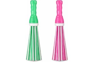FRESHOME Heavy-Duty Kharata Plastic Bathroom Broom 250 Gm 22 Inches With 60 Bristles For Cleaning Floor And Bathroom,Wet And Dry Floor Cleaning Fiber Broom Hard Bristle Plastic Pack Of 2,Multicolour