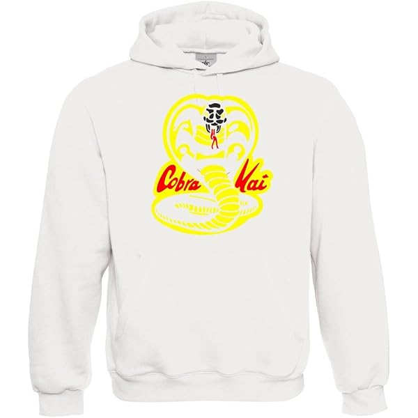 Sweat à Capuche Cobra Kai - Coton/polyester - Design Années 80 - Poche Kangourou - Taille Adulte Et Enfant