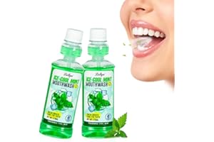 Liillya 2PCS Rince-bouche sans alcool pour la gingivite et les maladies des gencives, saveur de menthe glacée haleine fraîche - 270 ml, rince-bouche pour la mauvaise haleine