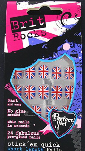 Perfect Girl Brit Rocks Cool Brit Stick'em Quick False Nails