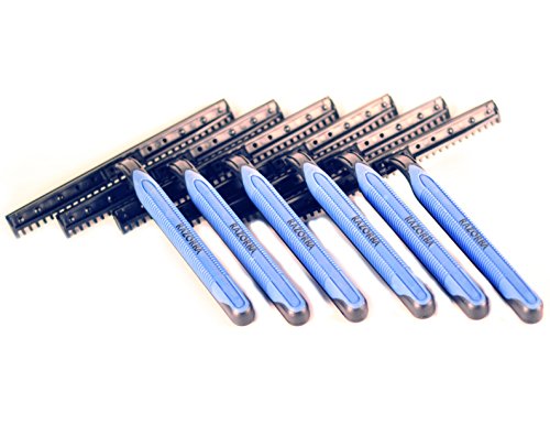 Razorba GOAT Wide Disposable Double Razor with Aloe Moisture Strip for Back Hair Shaving and Body Shaving, 6 Count