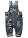 M&Co Baby Boy Cotton Blend Dark Wash Denim Sleeveless Doodle Slogan Print Full Length Dungarees Denim 9/12 Mnths