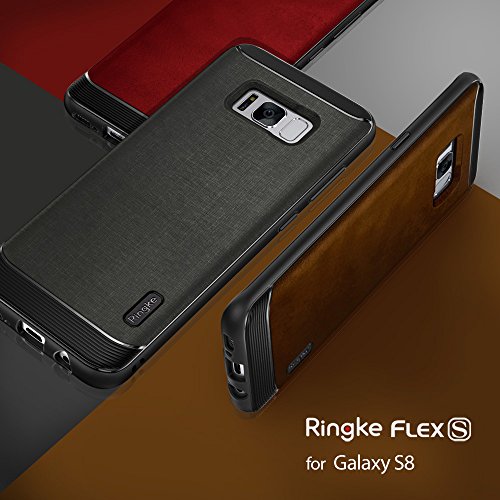 Funda Samsung Galaxy S8 2017 Ringke  Flex S  Funda Elegante Duradera Recubierta Texturizada de Cuero TPU Flexible con Protecci  n Contra Impactos Avanzada - Marr  n Brown
