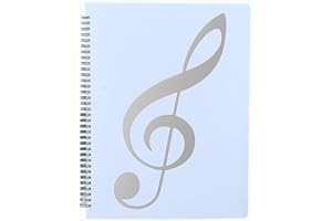 MUROAD A4 Sheet Music Folder, Allow Annotations, Eliminate Glare, 60 Pages Spiral Sheet Music Binder Holder Storage Organizer, Blue