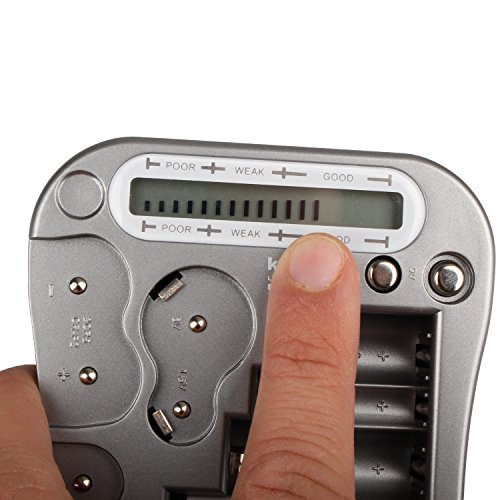 Kraftmax Batterietester Universal Batterie und Akku Testgerät mit LCD-Display – NEUESTE VERSION MW333 / LX5900 mit Knopfzellen Test - 6