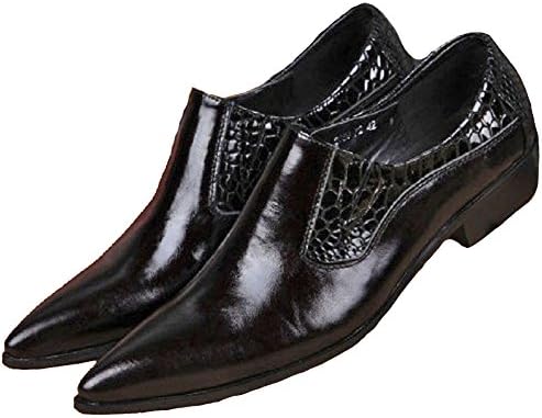 Cover Plus New Black Genuine Leather Mens Formal Dress Pointed Toe Slip On Loafers Shoes (7.5 UK/41 EU/8 D(M) US)