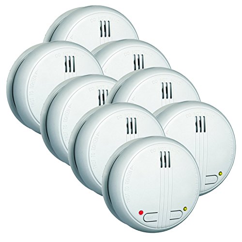 Preisvergleich Produktbild 8x Funk-Rauchmelder Set FA21RF Koppelbarer Feuermelder weiss