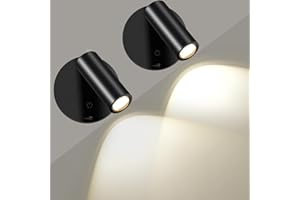 SMY Lighting Spot LED Sans Fil Rechargeable, avec 3 Températures de Couleur, Fonction Minuterie, Commande Tactile et Télécommande, pour Plante, d'Art, Chambre, Salon, Noir, 2 Pièces