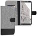 Produktbild kwmobile Hülle für HTC Desire 12+ - Wallet Case Handy Schutzhülle Kunstleder - Handycover Klapphülle mit Kartenfach und Ständer Grau Schwarz