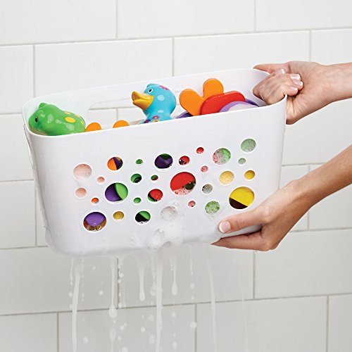 InterDesign 09550EU Bubblz Power Lock Ultra Duschkorb fürs Bad für Kinder und Babys für Shampoo, Conditioner, Seife PET 31,50 x 22,86 x 15,75 cm, Weiß - 5