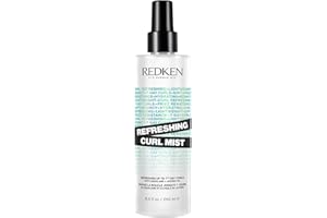 REDKEN, Brume Revitalisante Vegan, Hydrate & Rafraîchit les Boucles, Formule à l'Huile de Jojoba & Squalane, Cheveux Bouclés, Frisés & Crépus, Sans Silicone & Sans Sulfate, Hybrid Curl Stylers, 250ml