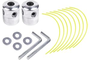 Gotetiso 2 Pezzi Alluminio Testina Decespugliatore Universale Testa di Erba Trimmer Testa Doppia per Decespugliatore Prato Alluminio Linea Trimmer Bobina di Nylon Filo ​Accessori per Rasaerba
