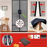 Fantastischer magnetischer Türvorhang Netz Insekten Moskito Fliegengitter, 90cm x 210cm – schwarz by DURSHANI - 6