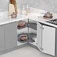 FittingsCo Premium Solid Base 3/4 Carousel for Kitchen Corner L Cabinets 740mm Diameter 2 Colours Adjustable Height (Anthracite)