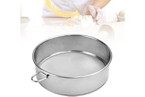 TANCUDER Tamices de Harina de 20cm Colador de Harina Fina Tamiz de Reposteria Tamices de Malla de Acero Inoxidable 304 Tamizador de Harina Manual Tamiz para Hornear de Malla Fina Redondo