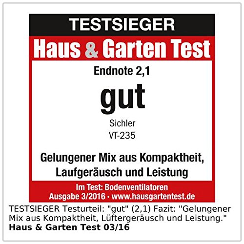 Sichler Haushaltsgeräte Vollmetall-Bodenventilator VT-235.B, 50 W, 30 cm - 4