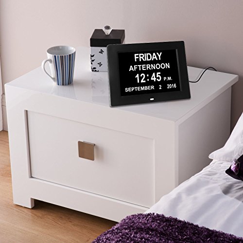 New-Silk Road Digitale Wecker Memory Loss Digital Calendar Day Clock with Extra Large Non-Abbreviated Day & Month – Perfect for Seniors -Black - 5