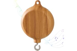 SGZIOO Mobile Babys Spieluhr, Baby Mobile mit 35 Schlaflieder, Kinderbett Mobile Motor, Holzoptik Music Box Bettglocke, Spieluhr mit Drehbarem Haken für Krippendekoration und Baby-Schlafspielzeug
