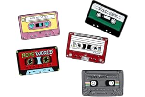 HUAQIGUO Kreative Anstecknadel aus Legierung, Cartoon-Videotape-Serie, niedliche Brosche, 5 Stück, modisch, Rucksack, Kleidung, dekorativer Schmuck, Geschenk für Freunde, Legierter Stahl