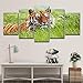 Produktbild LAKHAFZY leinwanddrucke Bilder Rahmenlose vorgedruckte leinwand malerei sibirischen Tiger Hause Kunst Dekoration malerei Wohnzimmer Schlafzimmer fünf stück gemälde