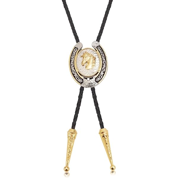 Piratenladen Western Bolo Tie Mit Buchstabe W - 24ct Goldauflage & Echtlederband