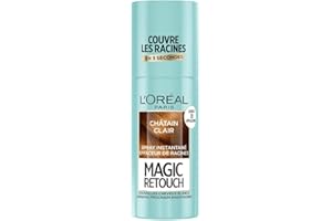 L'OREAL PARIS L’ORÉAL PARIS - Spray Instantané Correcteur de Racines & Cheveux Blancs - Hommes & Femmes - Magic Retouch - Châtain Clair - 75ml