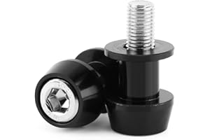 ARAMOX Motorrad Schieberegler Sturzschutz, 8 / 10mm Motorrad CNC Aluminiumlegierung Swing Arm Spool Sliders Stehen Swingarm Bobbins(8mm-Black)