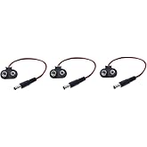 3 Adet - 9 Volt 2.1 Mm Jacklı Pil Başlığı, Adapt&ouml;r D&ouml;n&uuml;şt&uuml;r&uuml;c&uuml; Bağlantı Kablosu, Jack Battery Connector, (IC-232A)